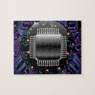 Quebra-cabeça de circuito eletrônico de motherboar
