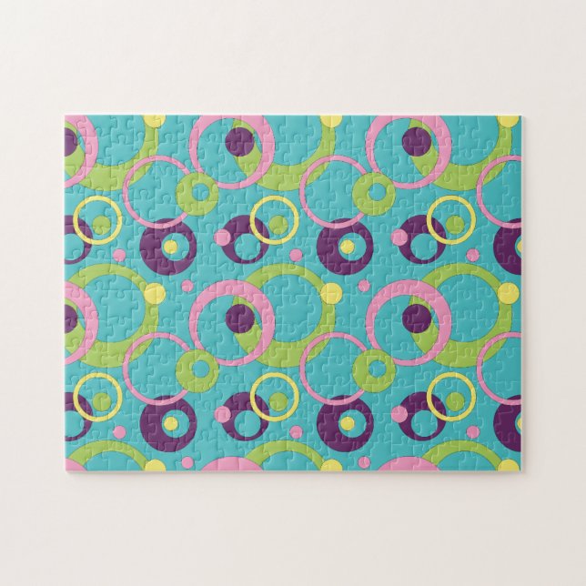 Quebra-cabeça de Círculos Azuis Funk (Horizontal)