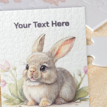 Quebra-cabeça de coelho personalizável