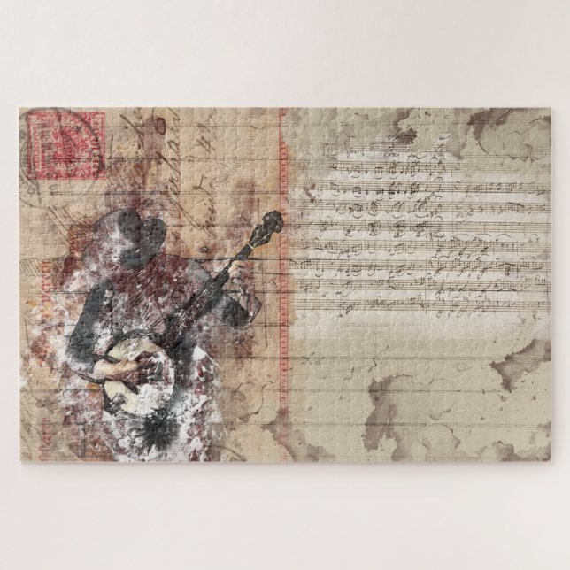 quebra-cabeça de colagem de banjo (Horizontal)