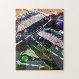 Quebra-cabeça de colagem de carros Jaguar