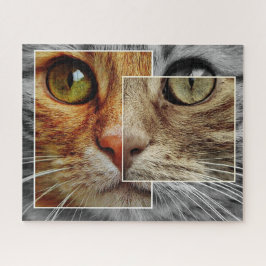 Quebra-cabeça de Colagem do Rosto de Gato Cortado