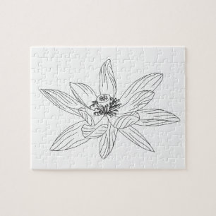 Quebra-cabeça de Coloração de Adultos com Flor Tro