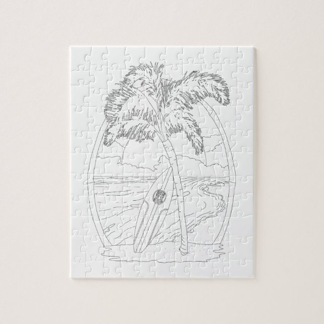 Quebra-cabeça de Coloração de Adultos de Praia sur (Vertical)