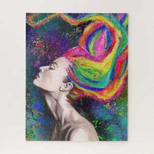 Quebra-cabeça de Colorida Mulher do Cabelo - Pintu
