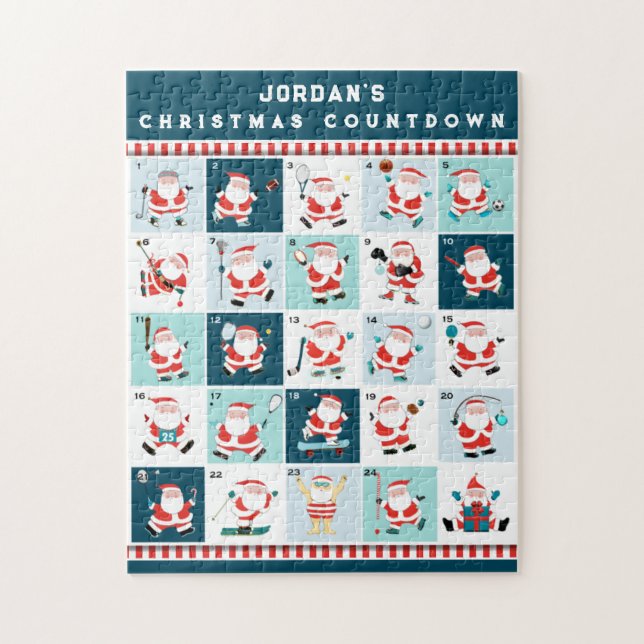 Quebra-cabeça de Contar de Natal Personalizado (Vertical)