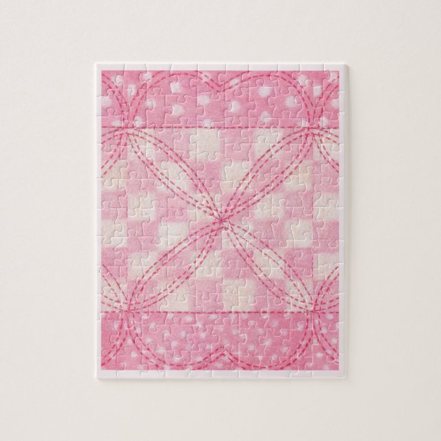 Quebra-cabeça DE CORAÇÃO DE TINTA 8x10 / Rosa (Vertical)