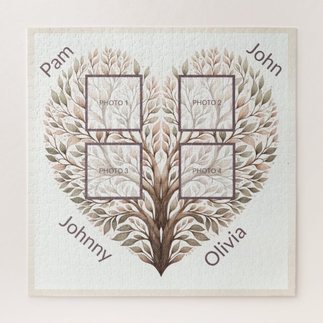 Quebra-cabeça de Coração Fotográfica Adicionar Qua (Vertical)