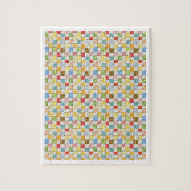 Quebra-cabeça DE CRAZY QUILT 8x10 - Branco (Vertical)