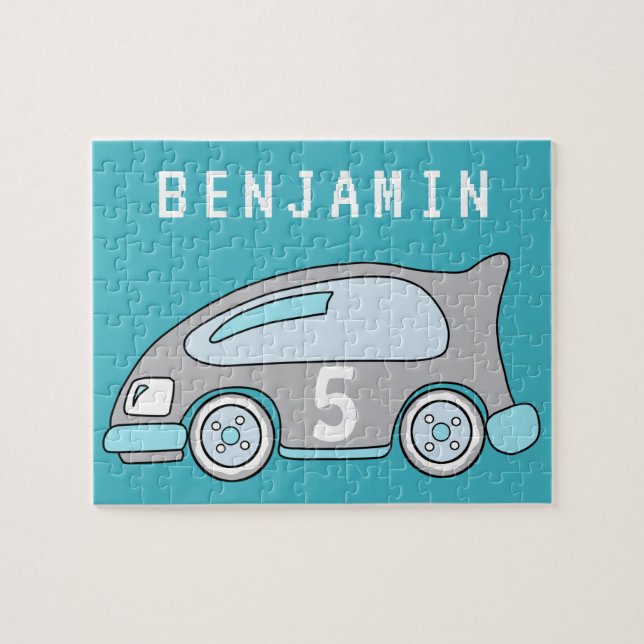 Quebra-cabeça de Crianças Personalizáveis de Carro (Horizontal)