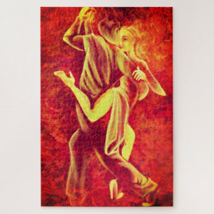 Quebra-cabeça de dança de tango quente - pintura d