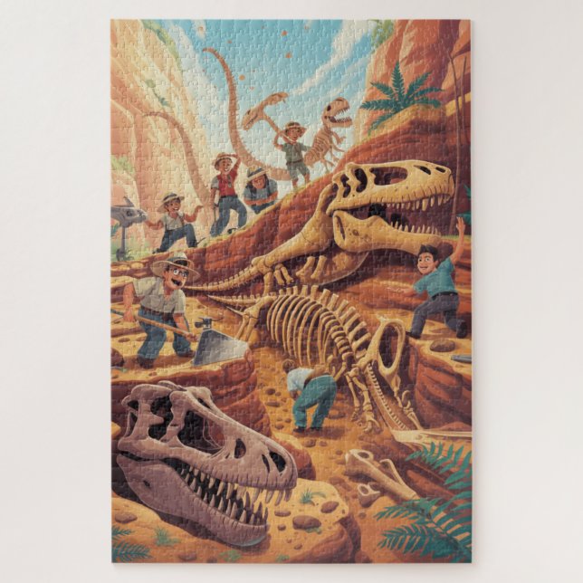 Quebra-cabeça de descoberta do mundo dos dinossaur (Vertical)
