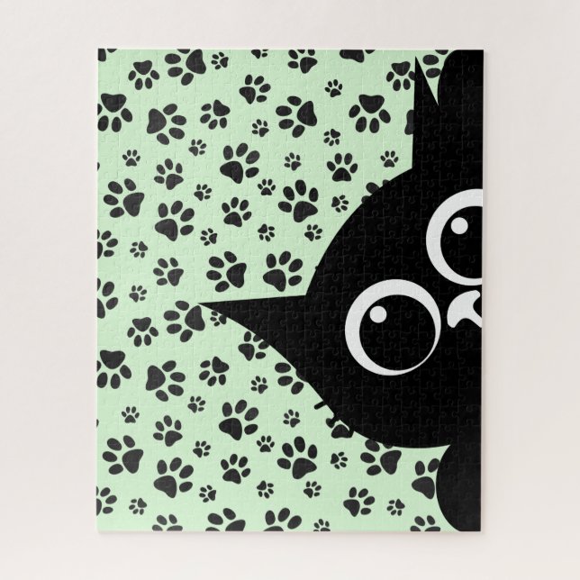 Quebra-cabeça de Design de Gato Espiando (Vertical)