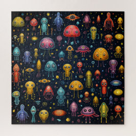 Quebra-cabeça de diversão de aliens