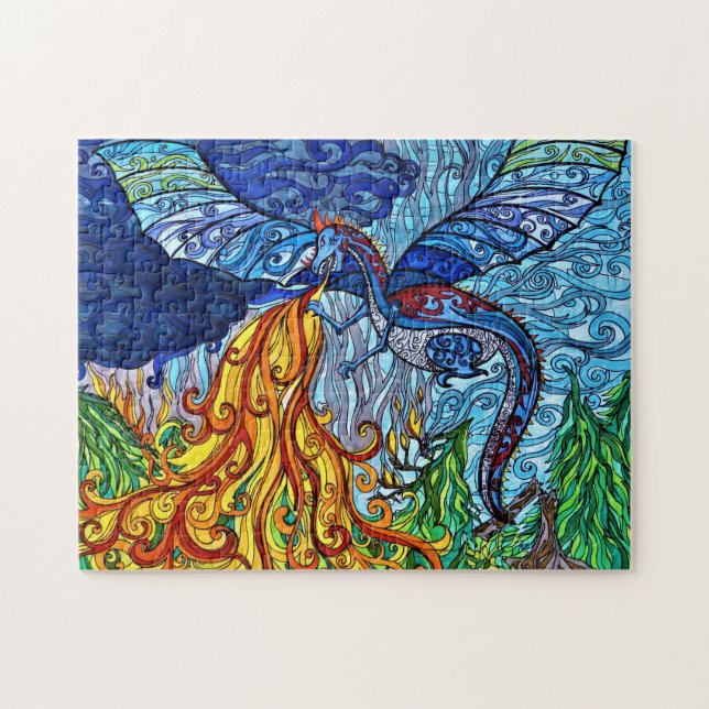 Quebra-cabeça de Dragão de Vidro Estreito (Horizontal)