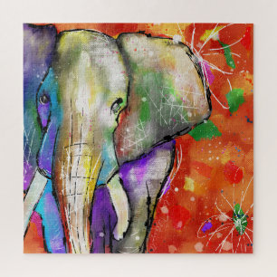 Quebra-cabeça de elefante - Estilo de Tinta do Abs