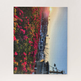 quebra-cabeça de embarcações de pesca num porto