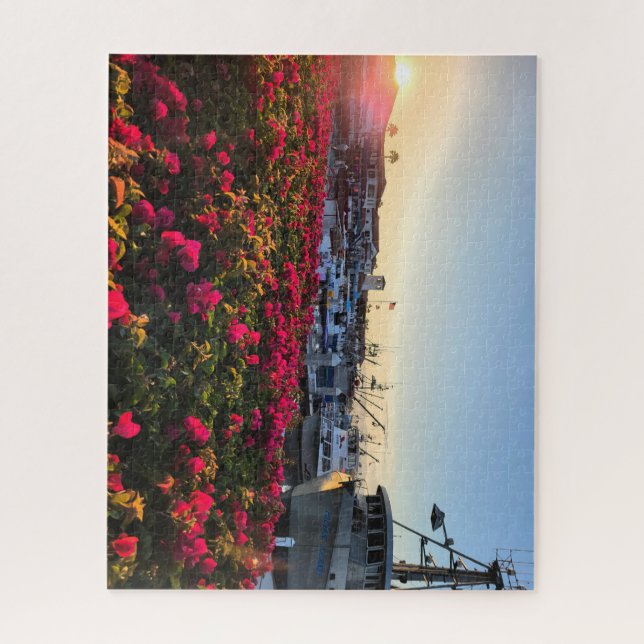 quebra-cabeça de embarcações de pesca num porto (Vertical)