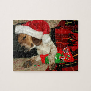Quebra-cabeça de espera Snoopy do Natal do papai