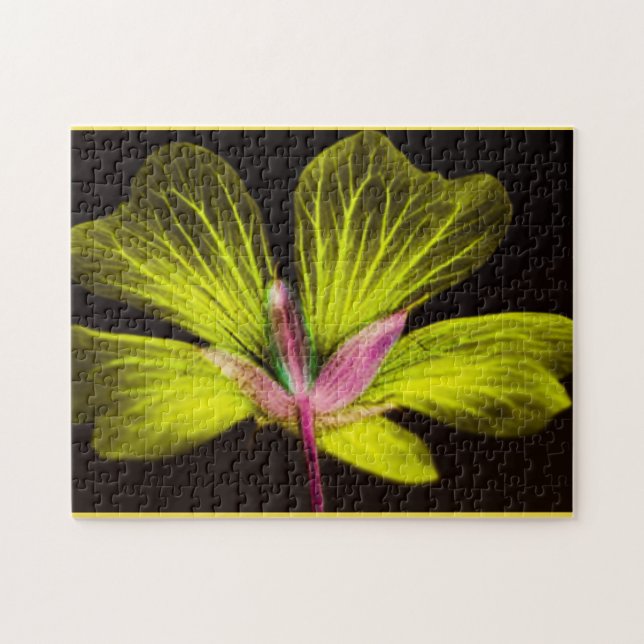 Quebra-cabeça de Flor Amarela e Rosa (Horizontal)