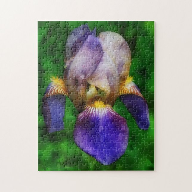 Quebra-cabeça de Flor Artístico Íris Púrpura e Ama (Vertical)