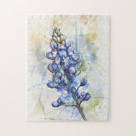 Quebra-cabeça de Flor de Aquarela do Texas Bluebon