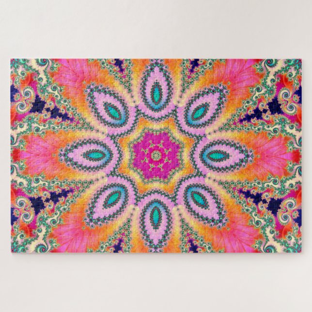 quebra-cabeça de flor estrela  (Horizontal)