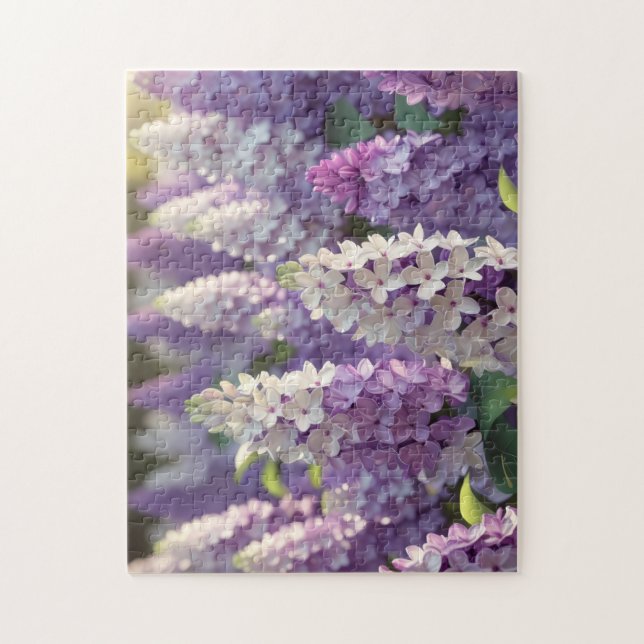 Quebra-cabeça de Flor Roxo (Vertical)