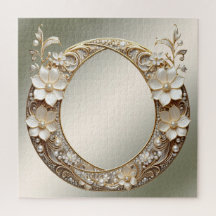 Quebra-cabeça de Flores Brancas Decorativas