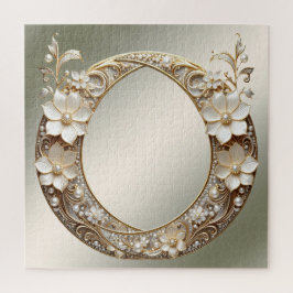 Quebra-cabeça de Flores Brancas Decorativas