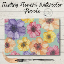 Quebra-cabeça de Flores de Aquarela