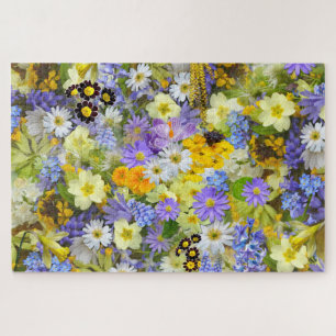 quebra-cabeça de flores de primavera