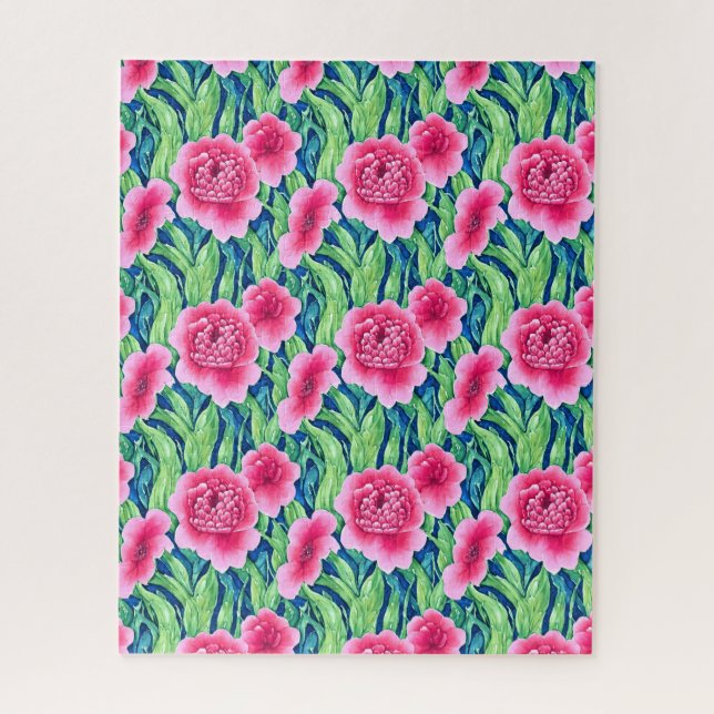 Quebra-cabeça de Flores em Aquarela (Vertical)