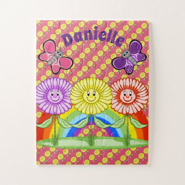 Quebra-cabeça de Flores Felizes (Vertical)