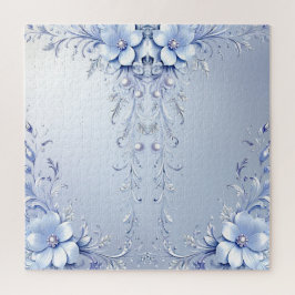 Quebra-cabeça de Flores Ornamentais Azuis