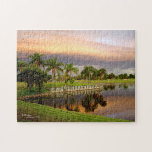 Quebra-cabeça de Florida do por do sol das