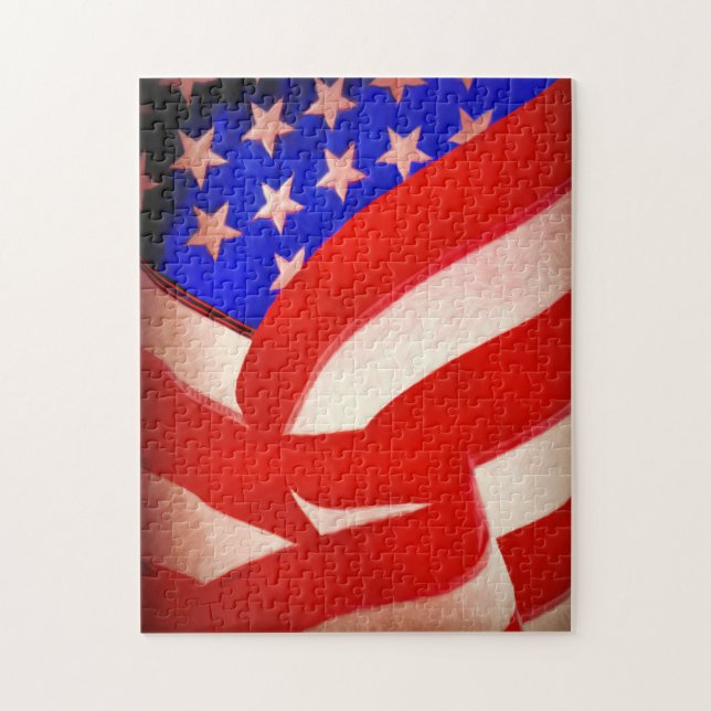 Quebra-cabeça de Foto American Flag 11x14 com Caix (Vertical)