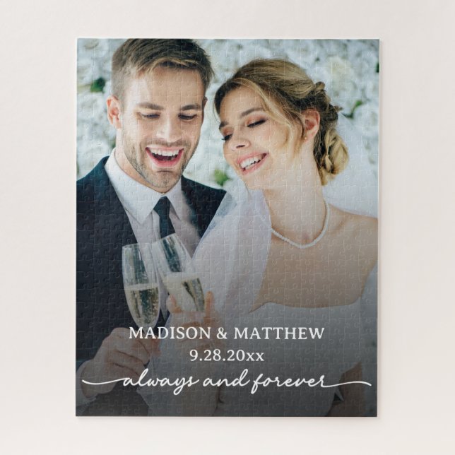 Quebra-cabeça de Foto de Casamento Personalizado (Vertical)