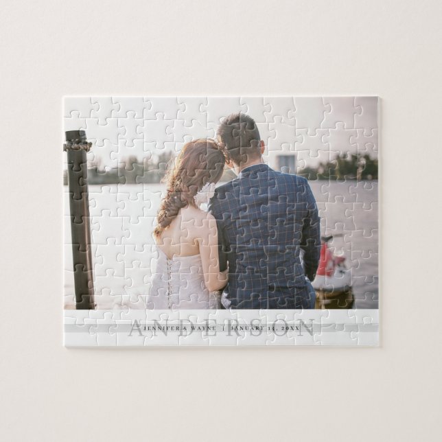 Quebra-cabeça de Foto de Casamento Personalizado (Horizontal)