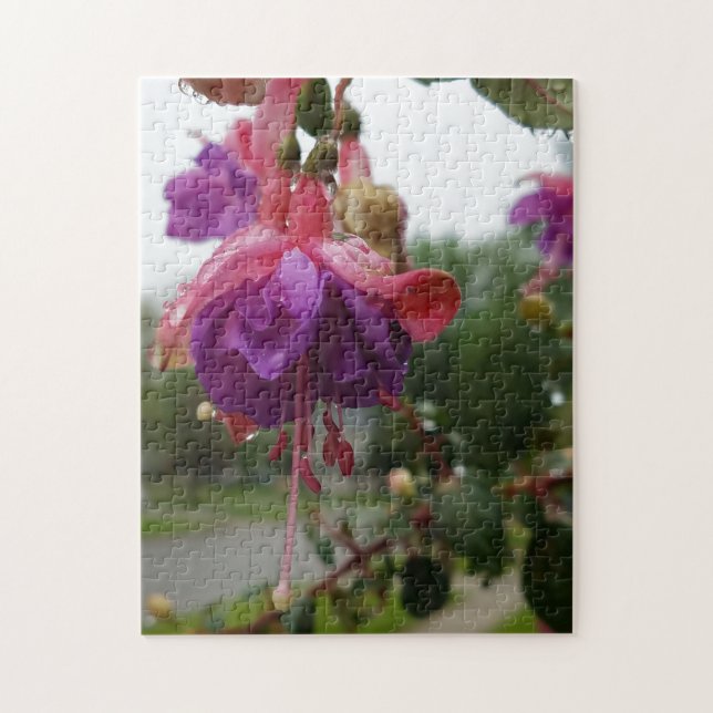 Quebra-cabeça de foto de flor de fucsia rosa criat (Vertical)