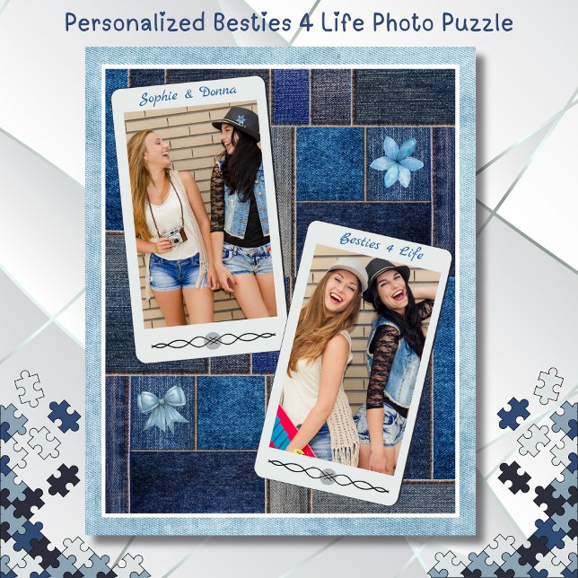 Quebra-cabeça de Foto do Celular Amigas para a Vid (Personalize Besties 4 Life Cell Phone Photo Puzzle)
