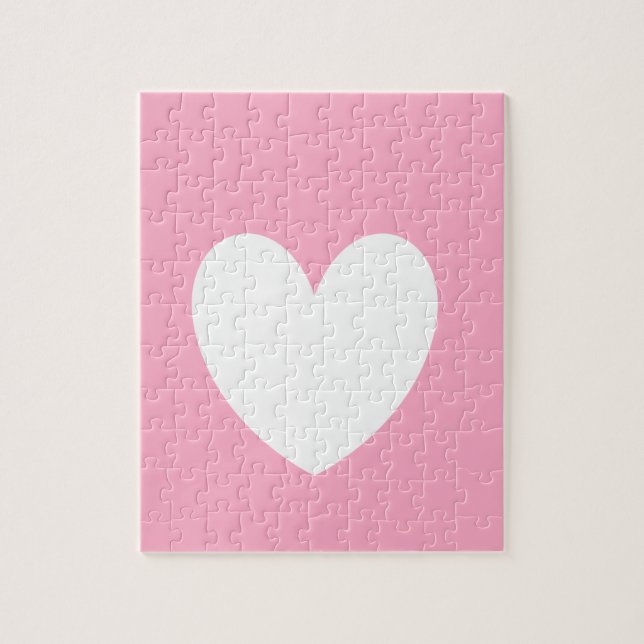 Quebra-cabeça de Foto do Coração Branco (Vertical)