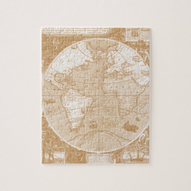 Quebra-cabeça de Fotografia do Antigo Mapa Mundial (Vertical)