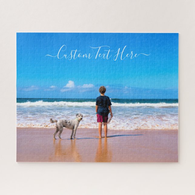 Quebra-cabeça de Fotografia Pet Personalizada e Te (Horizontal)