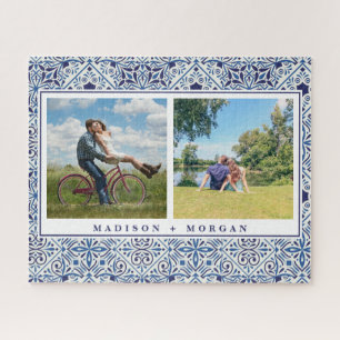 quebra-cabeça de fotos com azulejos portugueses