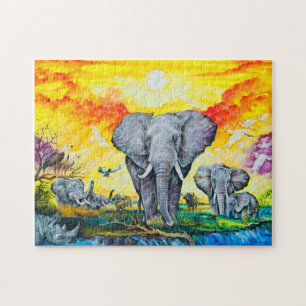 Quebra-cabeça de fotos com caixa de presentes