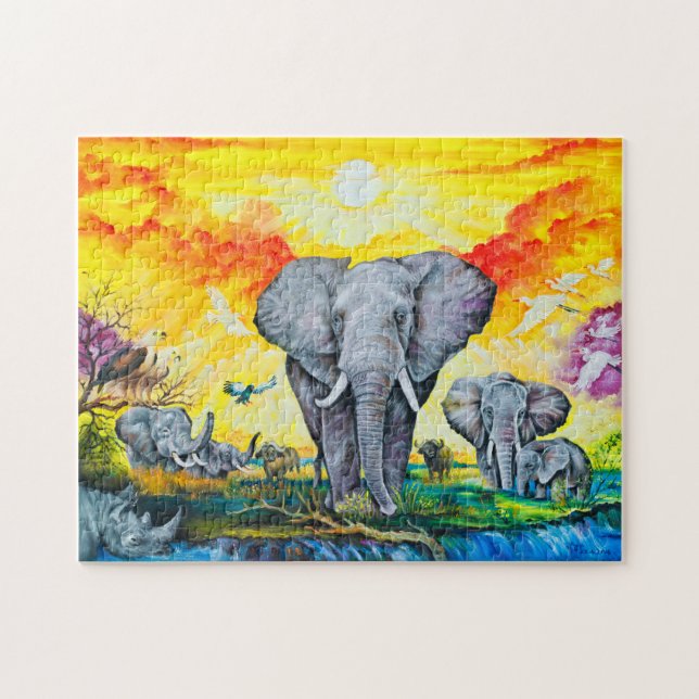 Quebra-cabeça de fotos com caixa de presentes (Horizontal)