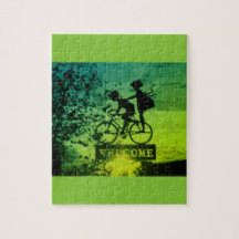 Quebra-cabeça de fotos flexíveis com caixa de pres