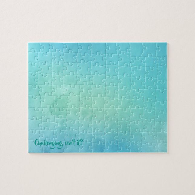 Quebra-cabeça de Frustração de Aquarela Azul (Horizontal)