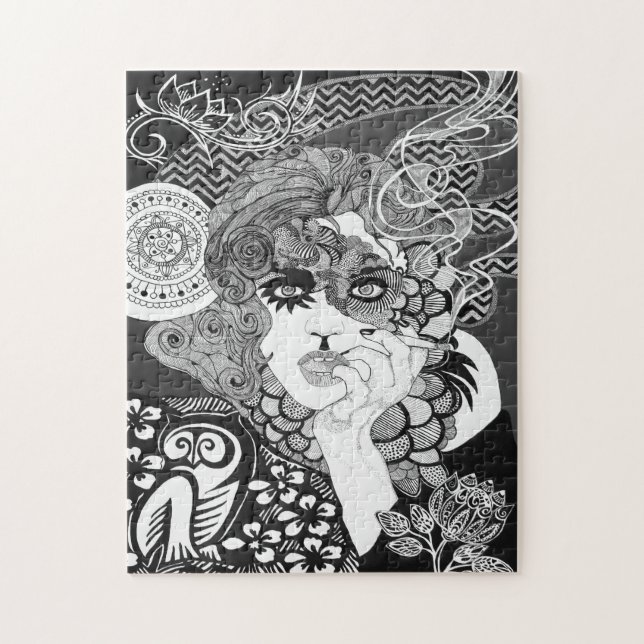 Quebra-cabeça de fumo da mulher (Vertical)